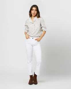 Frill Shirt In Ivory/Lavender Emma Victoria Liberty Fabric -ULLA JOHNSON SHOP S71404 2324