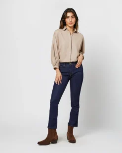 Volume Kimono Shirt In Camel Brushed Herringbone -ULLA JOHNSON SHOP S71415 4432