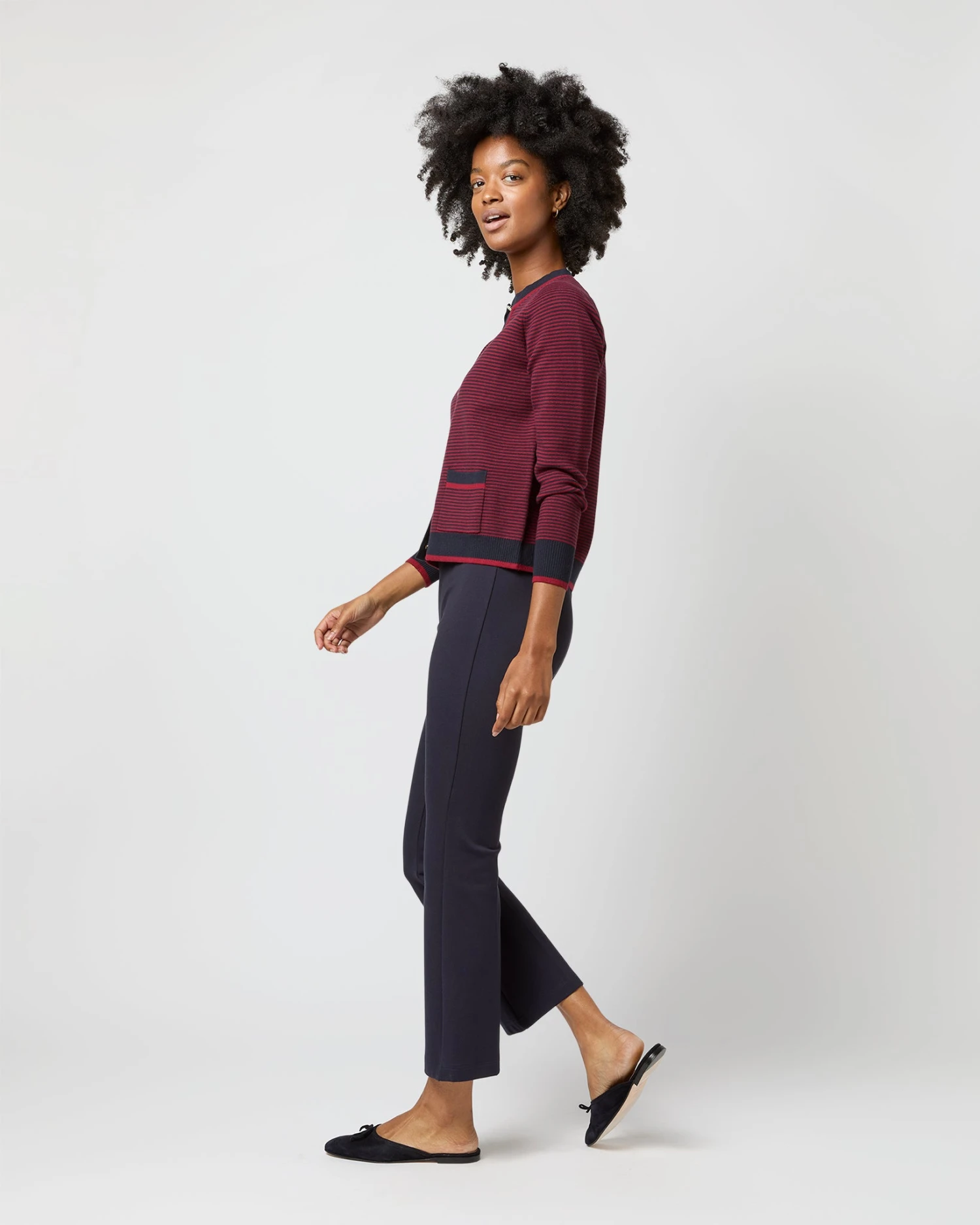 Katie Cardigan In Bordeaux Cotton/Cashmere 4 Katie Cardigan In Bordeaux Cotton/Cashmere - Image 4