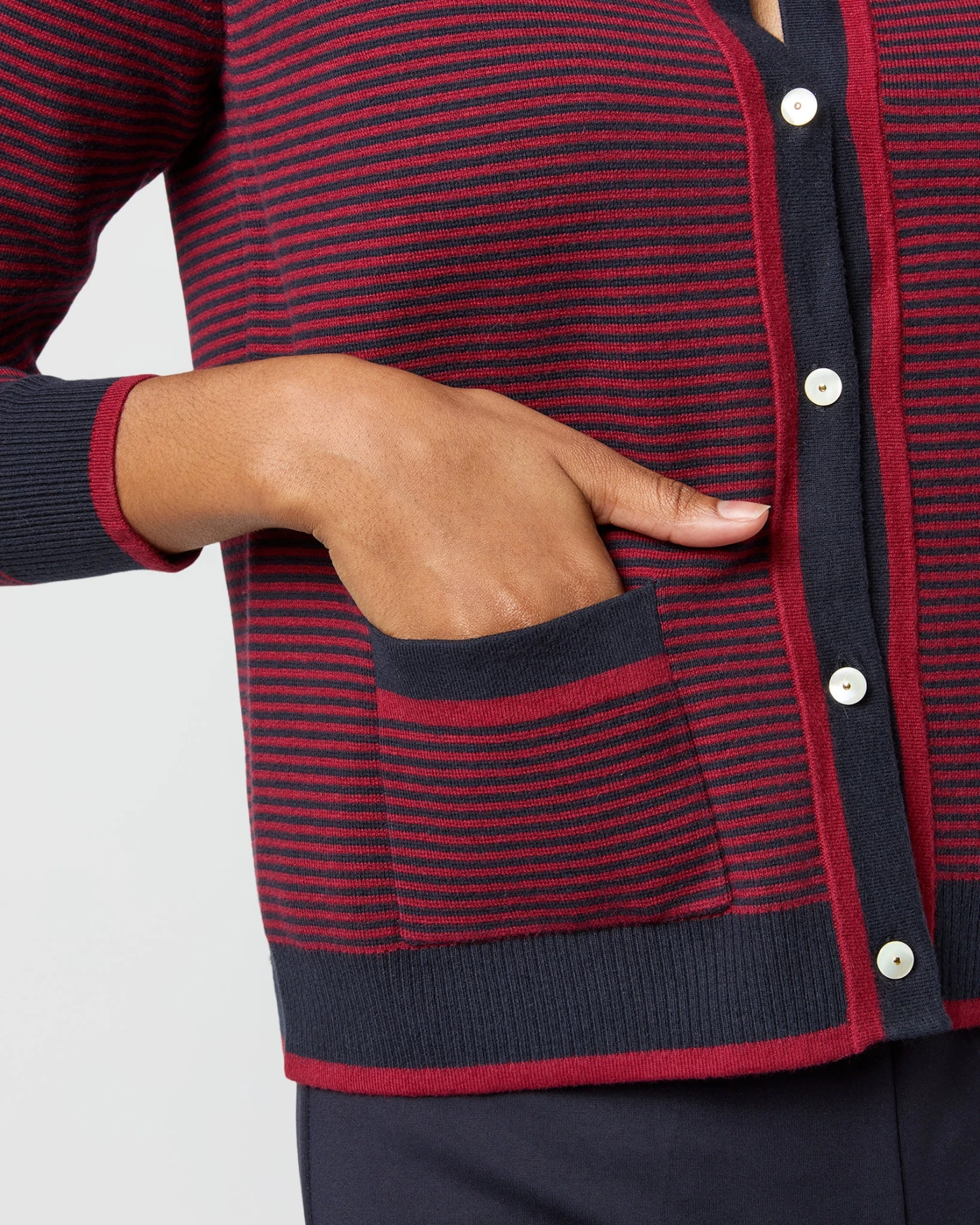 Katie Cardigan In Bordeaux Cotton/Cashmere 7 Katie Cardigan In Bordeaux Cotton/Cashmere - Image 7