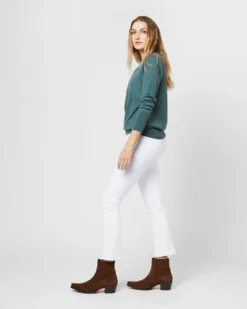 Cydney Boyfriend Crewneck Sweater In Heather Pine Cashmere -ULLA JOHNSON SHOP S71424 1602