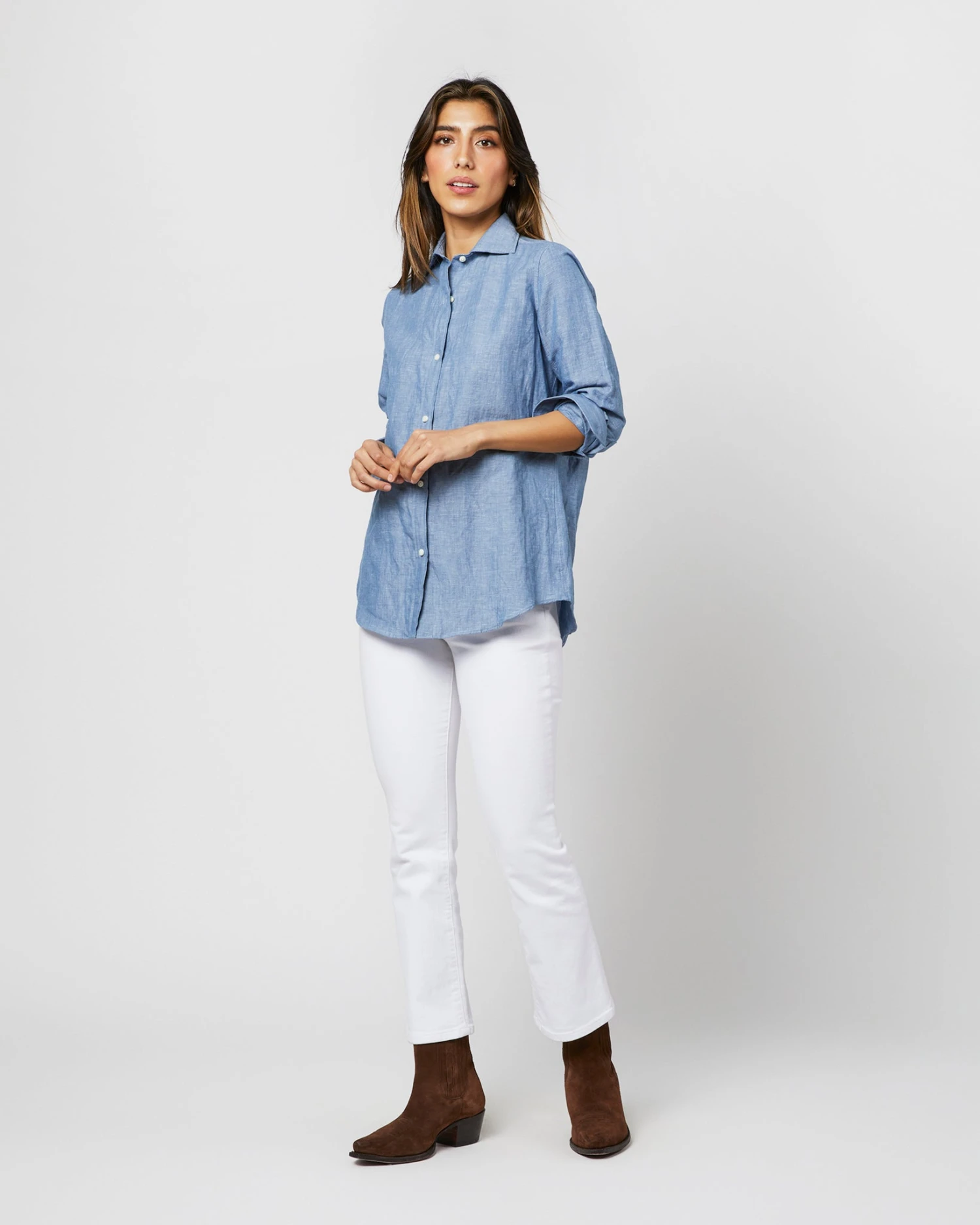 Understudy Shirt In Extra Light Washed Cotolino Chambray 1 Understudy Shirt In Extra Light Washed Cotolino Chambray