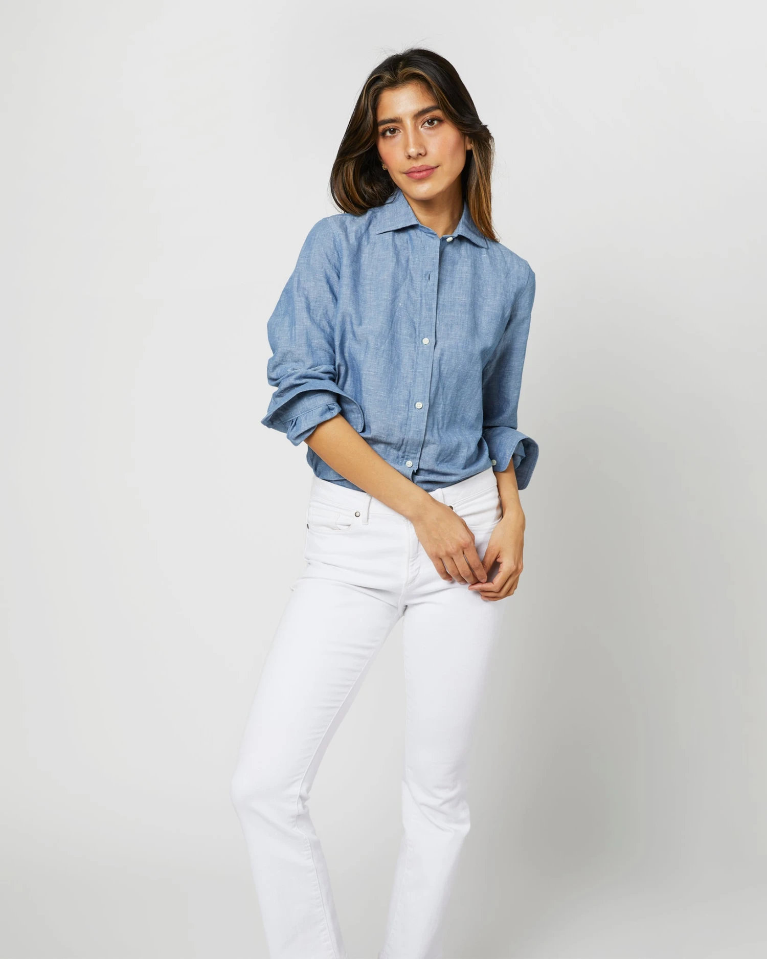 Understudy Shirt In Extra Light Washed Cotolino Chambray 2 Understudy Shirt In Extra Light Washed Cotolino Chambray - Image 2