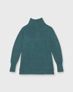 Marie Funnel-Neck Sweater In Heather Pine Cashmere