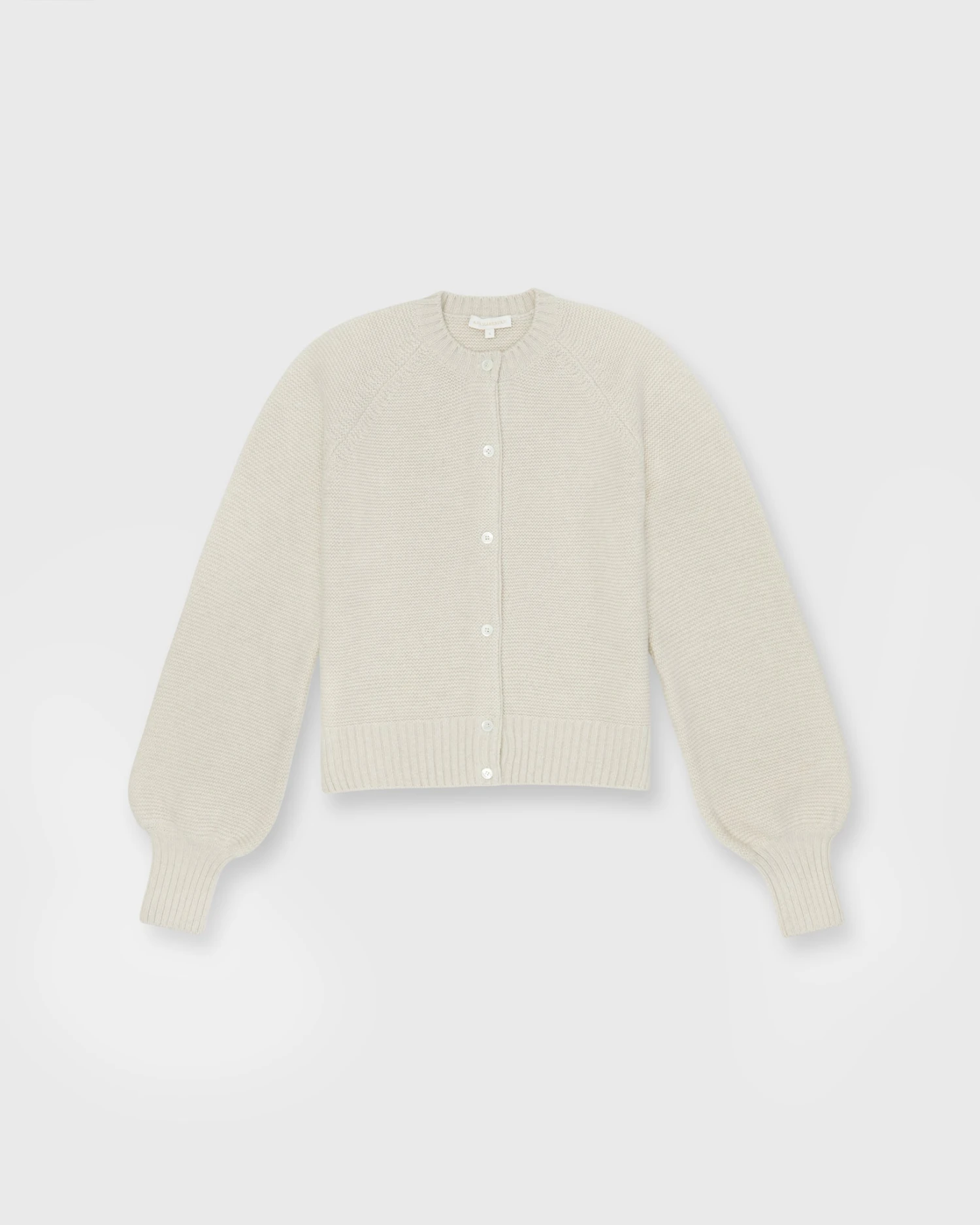 Stella Tuck-Stitch Cardigan In Rice Cashmere 1 Stella Tuck-Stitch Cardigan In Rice Cashmere