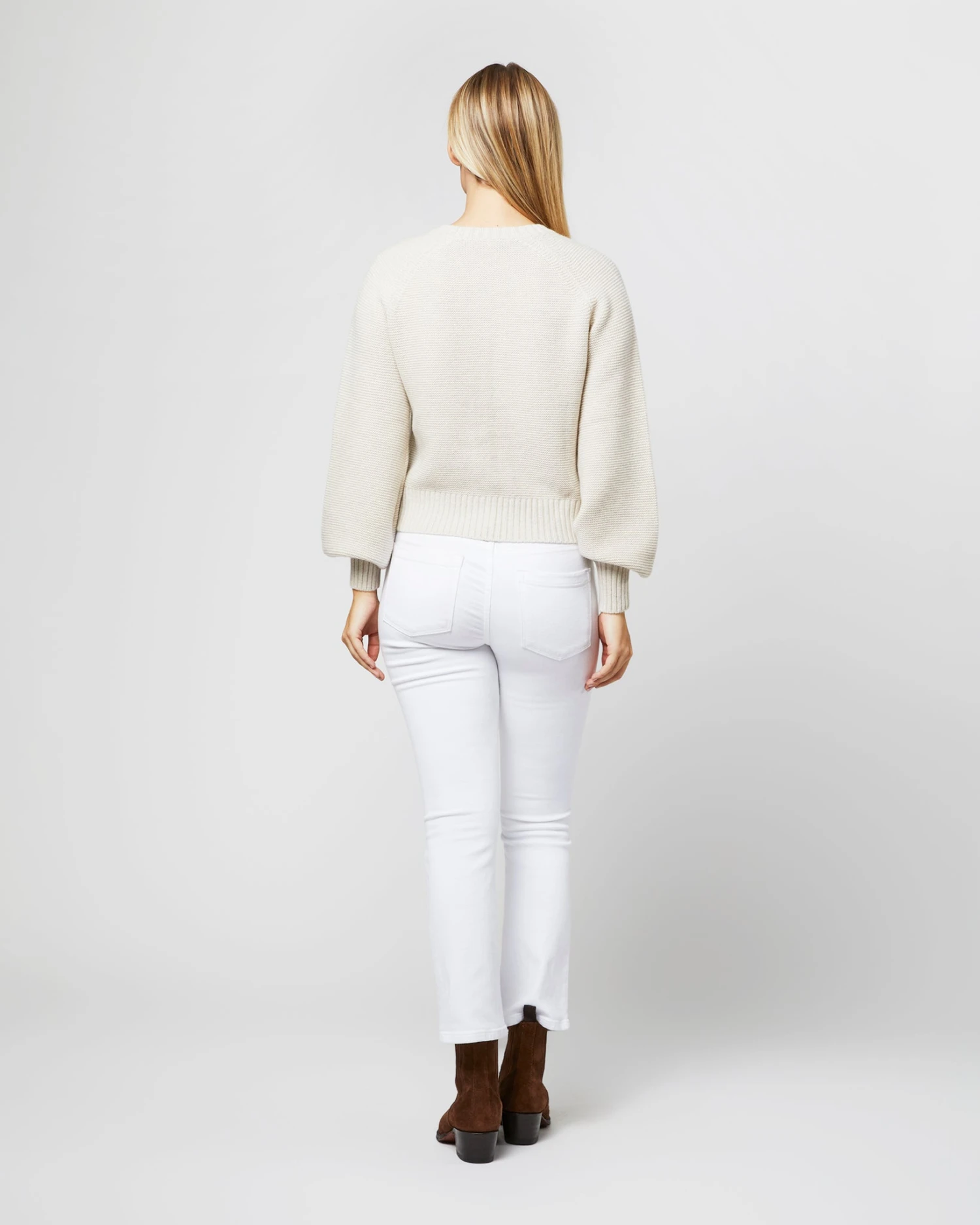 Stella Tuck-Stitch Cardigan In Rice Cashmere 7 Stella Tuck-Stitch Cardigan In Rice Cashmere - Image 7