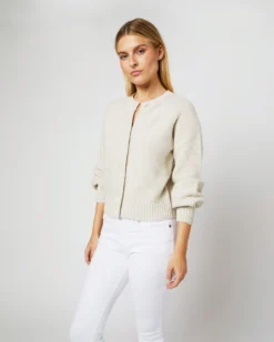 Stella Tuck-Stitch Cardigan In Rice Cashmere 9 Stella Tuck-Stitch Cardigan In Rice Cashmere -ULLA JOHNSON SHOP S71432 1390