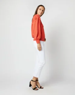 Lacey Sweater In Orange Organic Cotton/Baby Alpaca -ULLA JOHNSON SHOP S71435 2700