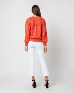 Lacey Sweater In Orange Organic Cotton/Baby Alpaca -ULLA JOHNSON SHOP S71435 2712