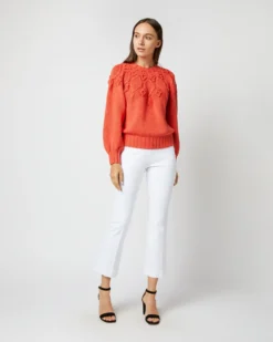 Lacey Sweater In Orange Organic Cotton/Baby Alpaca -ULLA JOHNSON SHOP S71435 2724
