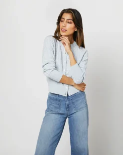 Cable Cardigan In Frost Cashmere -ULLA JOHNSON SHOP S71439 3703