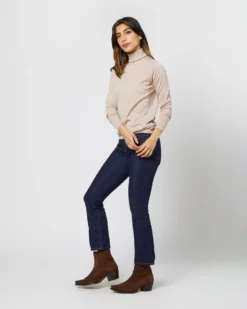 Alida Turtleneck Sweater In Heather Oatmeal Cashmere -ULLA JOHNSON SHOP S71441 4981