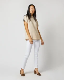 Athena Sweater In Ivory/Oatmeal/Pale Pink Cashmere -ULLA JOHNSON SHOP S71442 4784