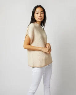 Athena Sweater In Ivory/Oatmeal/Pale Pink Cashmere -ULLA JOHNSON SHOP S71442 4831