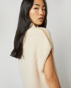Athena Sweater In Ivory/Oatmeal/Pale Pink Cashmere -ULLA JOHNSON SHOP S71442 4853