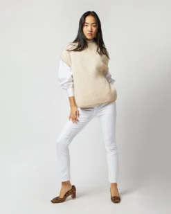 Athena Sweater In Ivory/Oatmeal/Pale Pink Cashmere -ULLA JOHNSON SHOP S71442 5054