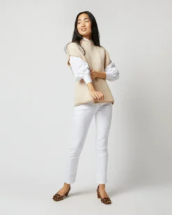 Athena Sweater In Ivory/Oatmeal/Pale Pink Cashmere -ULLA JOHNSON SHOP S71442 5067
