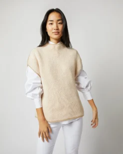 Athena Sweater In Ivory/Oatmeal/Pale Pink Cashmere -ULLA JOHNSON SHOP S71442 5112