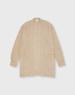 Tatum Cardigan In Light Natural Baby Alpaca/Baby Camel Hair Blend