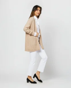 Tatum Cardigan In Light Natural Baby Alpaca/Baby Camel Hair Blend -ULLA JOHNSON SHOP S71444 3098