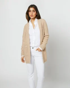 Tatum Cardigan In Light Natural Baby Alpaca/Baby Camel Hair Blend -ULLA JOHNSON SHOP S71444 3124