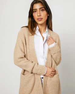 Tatum Cardigan In Light Natural Baby Alpaca/Baby Camel Hair Blend -ULLA JOHNSON SHOP S71444 3159 SAMPLE