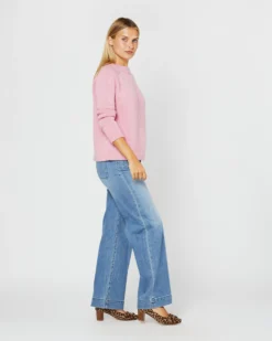 Golightly Sweater In Pink Donegal Cashmere -ULLA JOHNSON SHOP S71451 3979