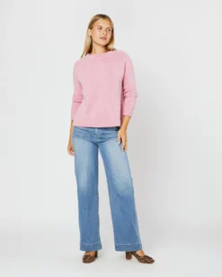 Golightly Sweater In Pink Donegal Cashmere -ULLA JOHNSON SHOP S71451 3993
