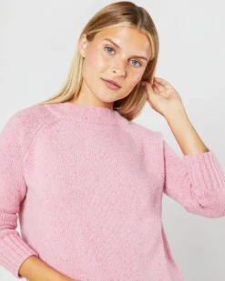 Golightly Sweater In Pink Donegal Cashmere -ULLA JOHNSON SHOP S71451 4023