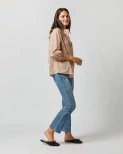 Button-Front Kamille Blouse In Orange Multi Naiad Liberty Fabric 8 Button-Front Kamille Blouse In Orange Multi Naiad Liberty Fabric -ULLA JOHNSON SHOP S71455 3792