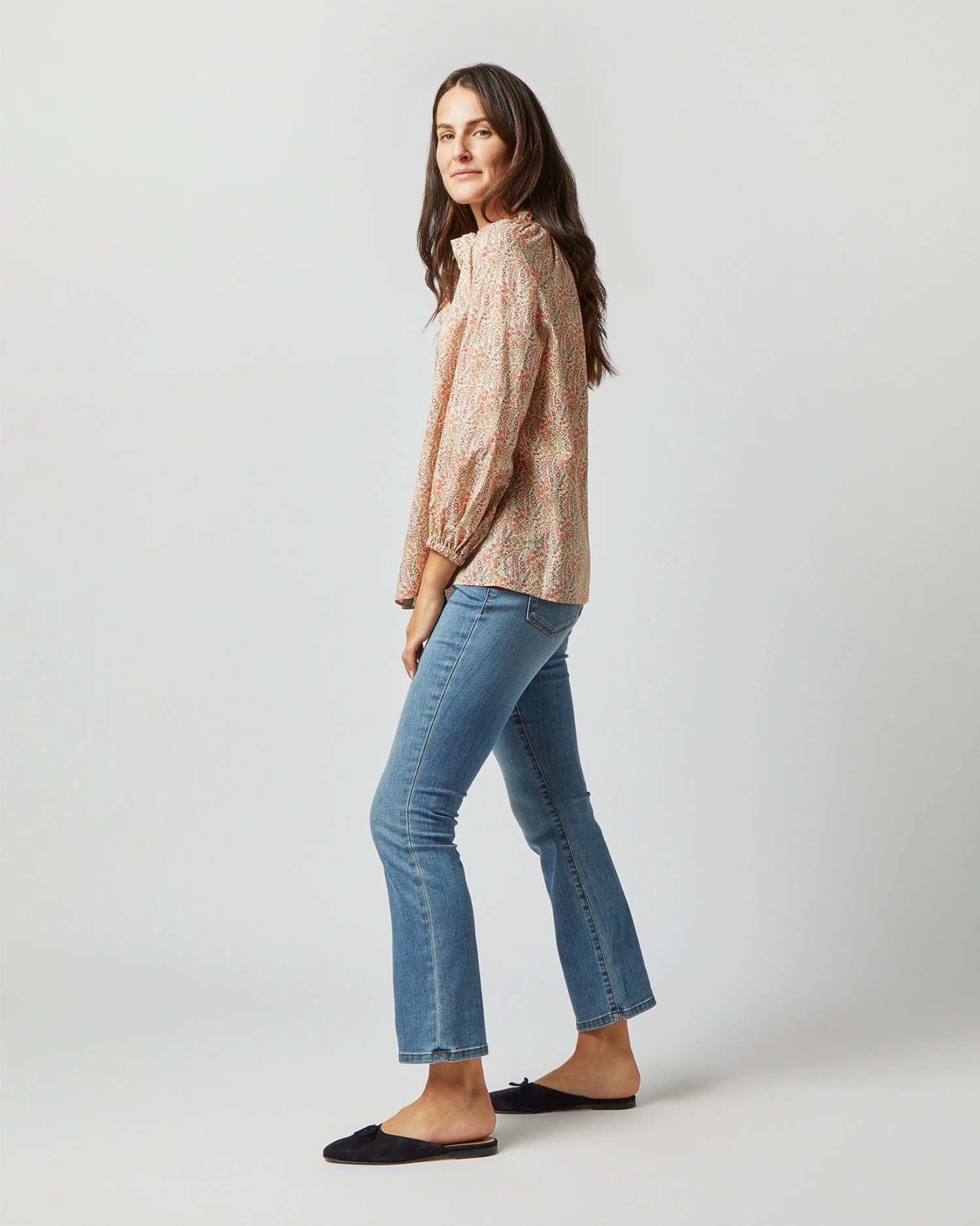 Button-Front Kamille Blouse In Orange Multi Naiad Liberty Fabric 4 Button-Front Kamille Blouse In Orange Multi Naiad Liberty Fabric - Image 4