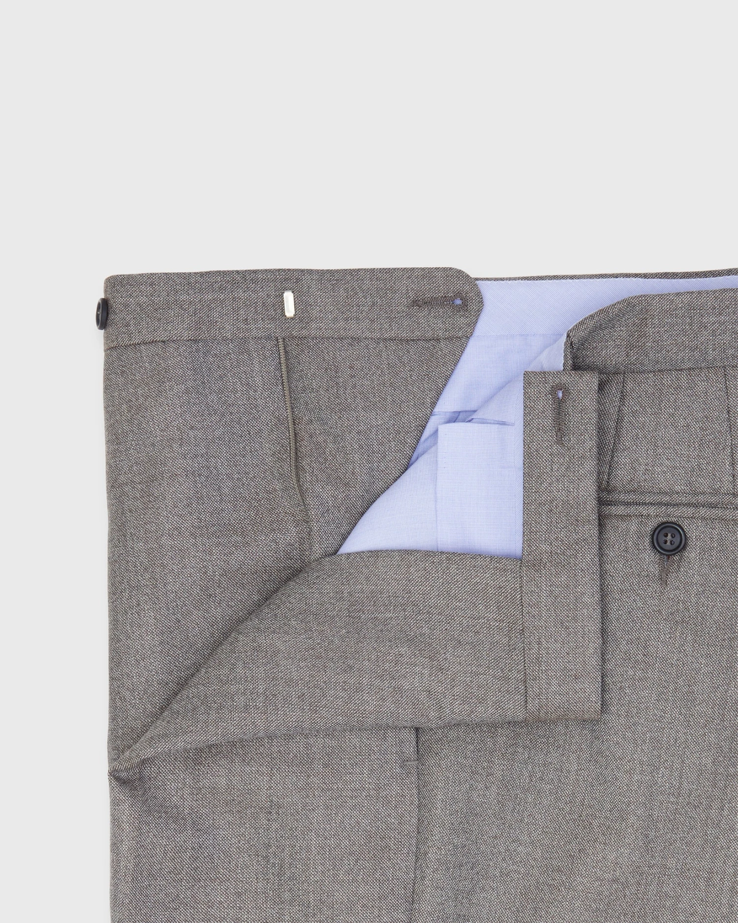 Pleated Dress Trouser In Brown Mix Sharkskin 3 Pleated Dress Trouser In Brown Mix Sharkskin - Image 3