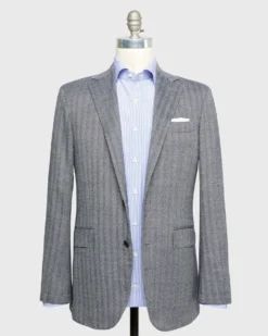 Kincaid No. 4 Jacket In Navy/Bone Escorial Herringbone -ULLA JOHNSON SHOP S71693 82