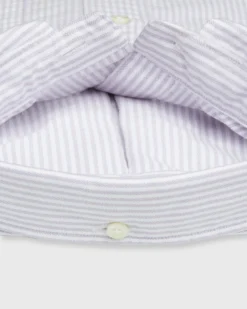 Button-Down Sport Shirt In Lavender University Stripe Oxford -ULLA JOHNSON SHOP S71720 362