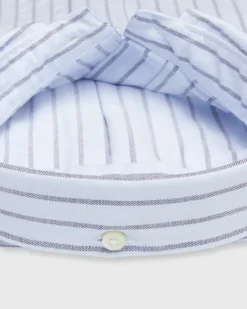 Button-Down Sport Shirt In Sky/Navy Stripe Oxford 5 Button-Down Sport Shirt In Sky/Navy Stripe Oxford -ULLA JOHNSON SHOP S71721 356