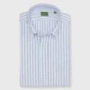 Button-Down Sport Shirt In Sky/Navy Stripe Oxford