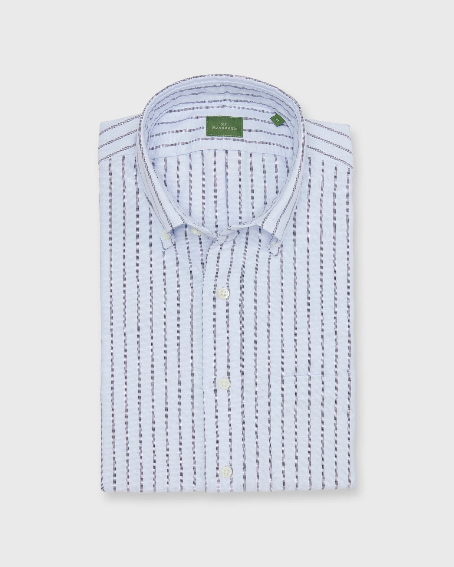 Button-Down Sport Shirt In Sky/Navy Stripe Oxford 1 Button-Down Sport Shirt In Sky/Navy Stripe Oxford