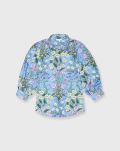 Geraldine Popover Shirt In Blue Multi Angela's Garden Habotai