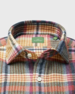 Otto Handmade Sport Shirt In Berry/Scotch/Coal Plaid Flannel -ULLA JOHNSON SHOP S71734 244