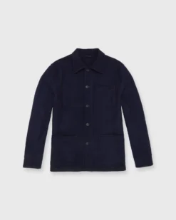 Chore Jacket In Navy Wool Melton