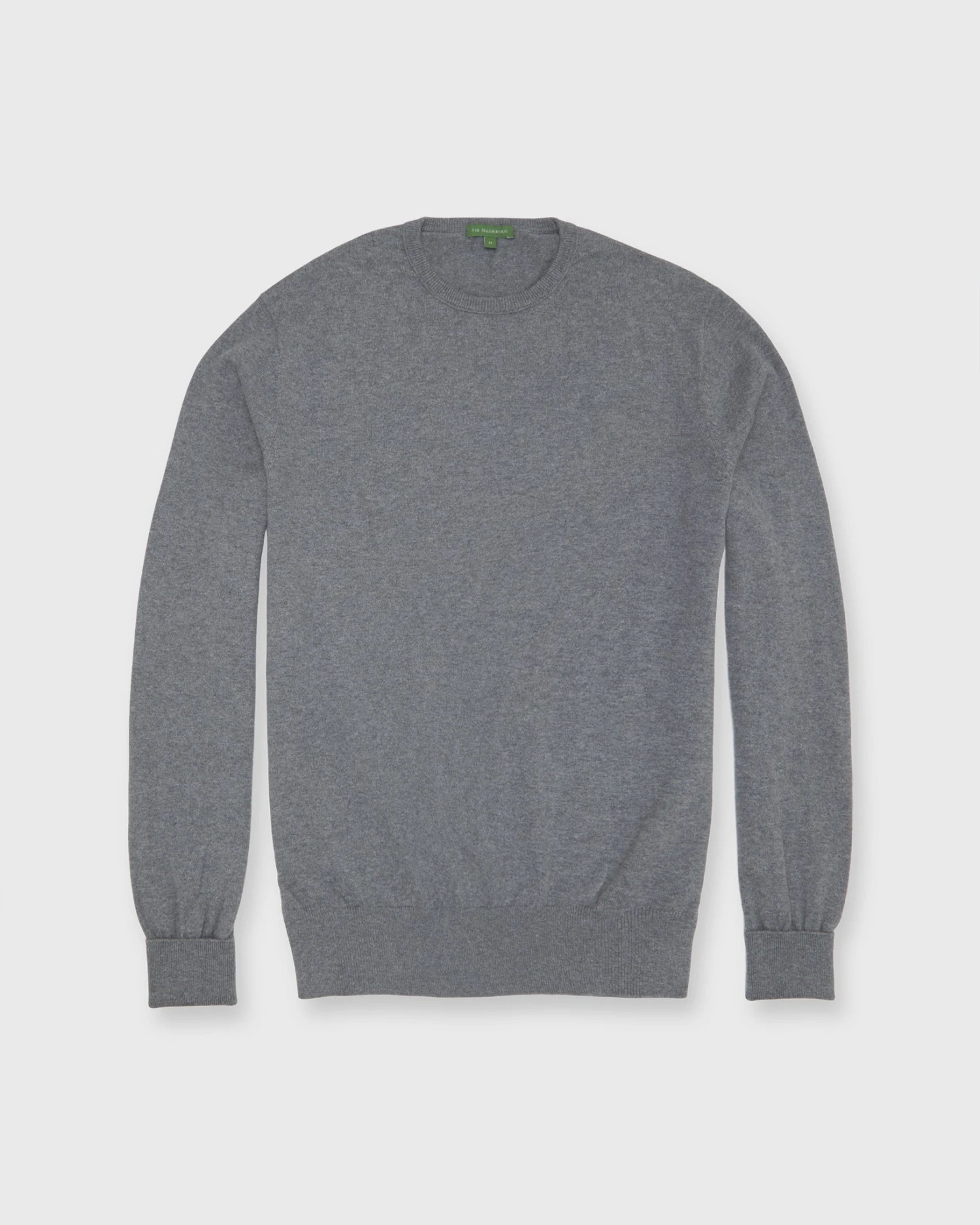 Casual Crewneck Sweater In Heather Grey Cotton/Cashmere 1 Casual Crewneck Sweater In Heather Grey Cotton/Cashmere