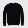 Fine-Gauge Crewneck Sweater In Black Cashmere