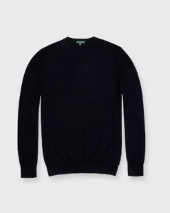 Fine-Gauge Crewneck Sweater In Black Cashmere