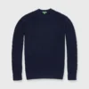 Cable-Knit Crewneck Sweater In Navy Cashmere