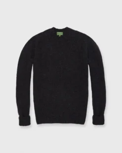 Hand-Knit Luxe Crewneck Sweater In Charcoal Cashmere