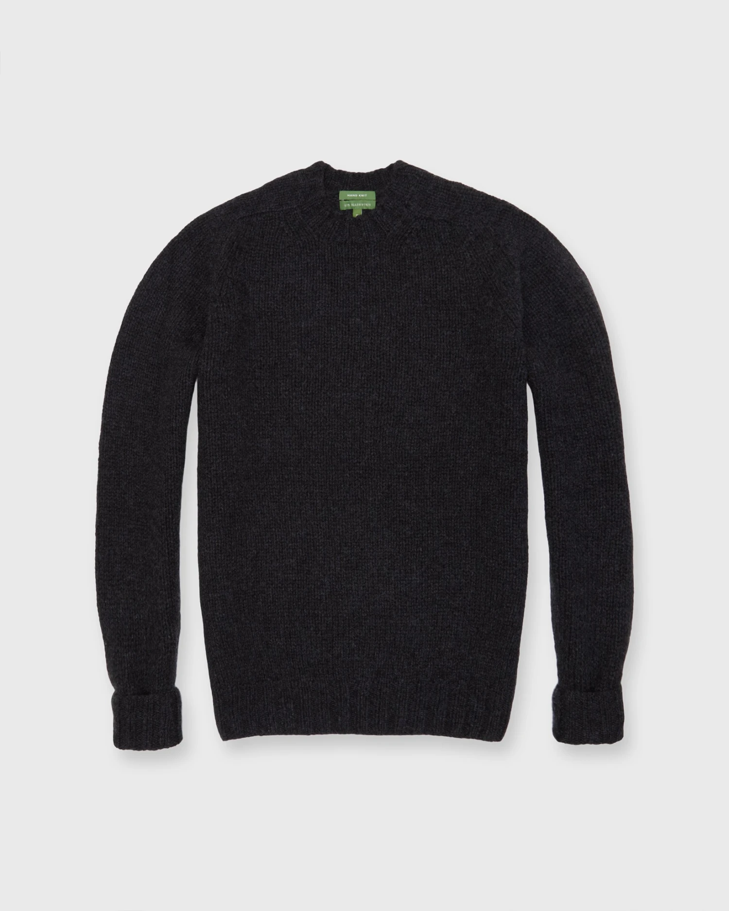 Hand-Knit Luxe Crewneck Sweater In Charcoal Cashmere 1 Hand-Knit Luxe Crewneck Sweater In Charcoal Cashmere