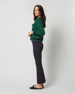 Katie Cardigan In Green/Navy Cotton/Cashmere -ULLA JOHNSON SHOP S71897 2513