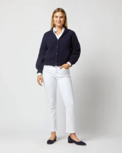 Alya Funnel-Neck Cardigan In Navy Cashmere 16 Alya Funnel-Neck Cardigan In Navy Cashmere -ULLA JOHNSON SHOP S71898 2713