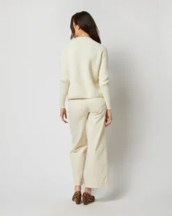 Eli Shaker-Stitch Sweater In Ivory Cashmere -ULLA JOHNSON SHOP S71900 4094