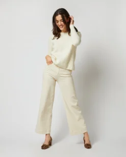 Eli Shaker-Stitch Sweater In Ivory Cashmere -ULLA JOHNSON SHOP S71900 4118